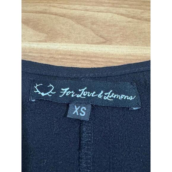 For Love and Lemons Black Cold Shoulder Sequin Strap A Line Mini Dress Sz XS - Picture 5 of 5